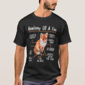 Anatomie eines Fox-Geschenkes Red Fox T-Shirt (Vorderseite)