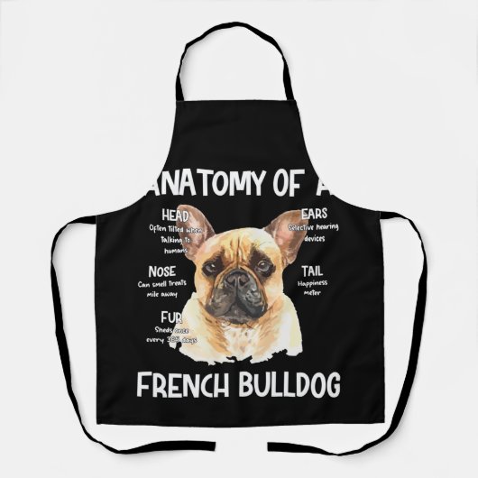 Anatomie eines französischen Bulldoggen für Hundel Schürze (Vorderseite)