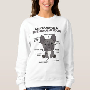 Anatomie eines französischen Bulldoggen-Hundes Sweatshirt