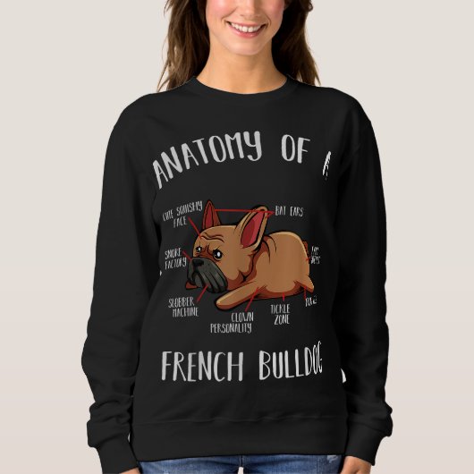 Anatomie eines französischen Bulldoghundes, French Sweatshirt (Vorderseite)