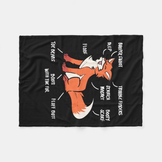 Anatomie eines Fuchses Fleecedecke (Vorderseite (Horizontal))