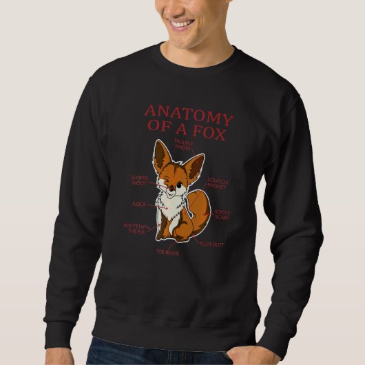 Anatomie eines Fuchses  Niedlich Süß Fleischfresse Sweatshirt (Vorderseite)
