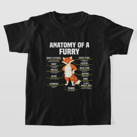 Anatomie eines Furry Fandom Furries Niedlich süß s T-Shirt (Ablage )