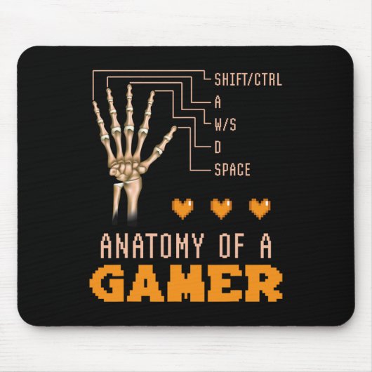 Anatomie eines Gamer-Bone-Gamers Gamblin Mousepad (Vorne)