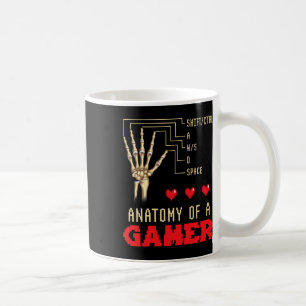 Anatomie eines Gamer Finger Video Game Liebhaber Kaffeetasse