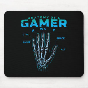 Anatomie eines Gamer-Shirts Skeletton-Handvideospi Mousepad