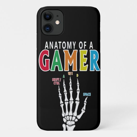 Anatomie eines Gamer Skeleton Hand Funny Case (Rückseite)