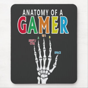 Anatomie eines Gamer Skeleton Hand Funny Mouse Pad Mousepad