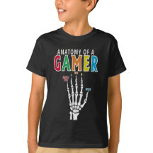 Anatomie eines Gamer Skeleton Hand Funny T - Shirt