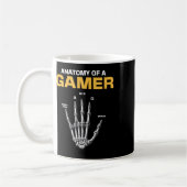 Anatomie eines Gamer Skeleton Hand Funny Video Gam Kaffeetasse (Links)