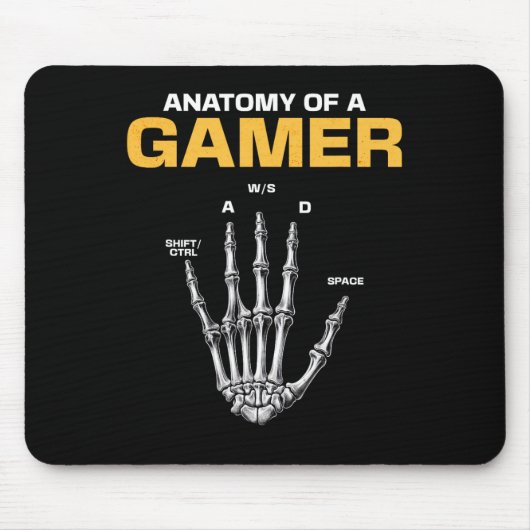 Anatomie eines Gamer Skeleton Hand Funny Video Gam Mousepad (Vorne)