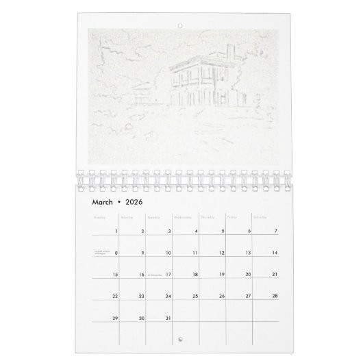 Anatomie eines Gemäldes: Sam Houston Park 1850 Zuh Kalender (Mär 2026)