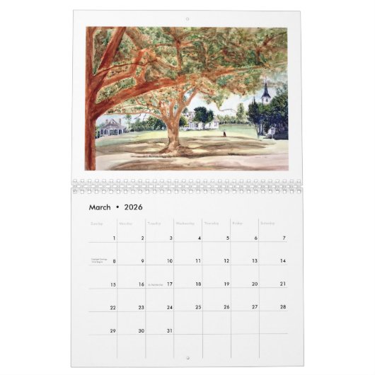 Anatomie eines Gemäldes: Sam Houston Park 2024 Kalender (Mär 2026)