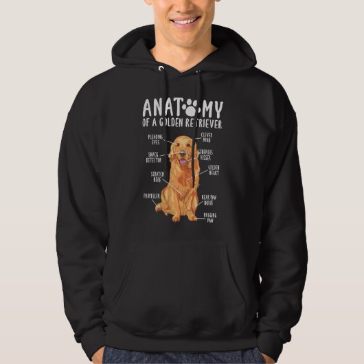 Anatomie eines Golden Retriever Mama Vaters Hoodie (Vorderseite)