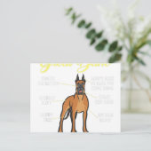 Anatomie eines großartigen Dänen-Hundes Postkarte (Stehend Vorderseite)