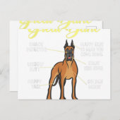 Anatomie eines großartigen Dänen-Hundes Postkarte (Vorne/Hinten)