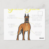 Anatomie eines großartigen Dänen-Hundes Postkarte (Rückseite)