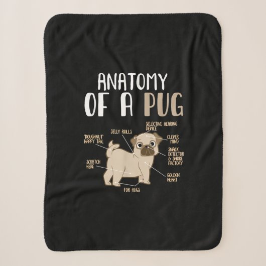 Anatomie eines Hundebüts eines Mops Sherpadecke (Vorderseite)