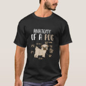 Anatomie eines Hundebüts eines Mops T-Shirt (Vorderseite)