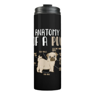 Anatomie eines Hundebüts eines Mops Thermosbecher