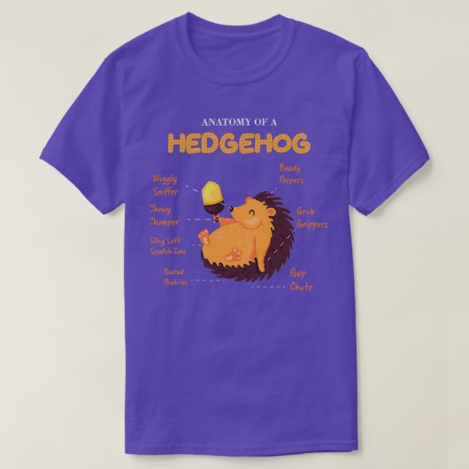 Anatomie eines Igel-Süßen Tiers T-Shirt (Design vorne)