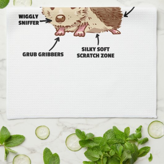 Anatomie eines Igels im niedlichen Igel Geschirrtuch (Gefaltet)