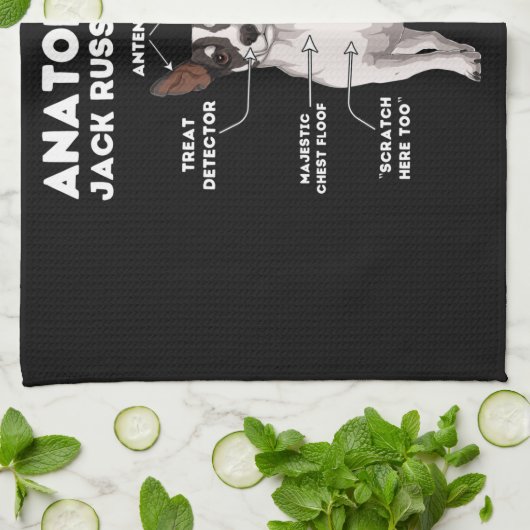 Anatomie eines Jacks Russell Terrier Geschirrtuch (Gefaltet)