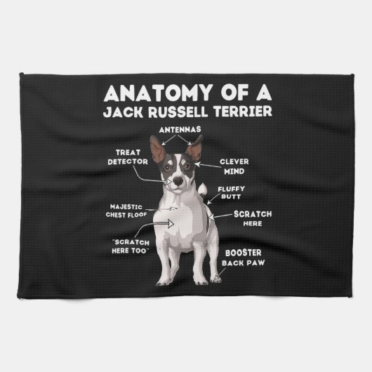 Anatomie eines Jacks Russell Terrier Geschirrtuch (Horizontal)