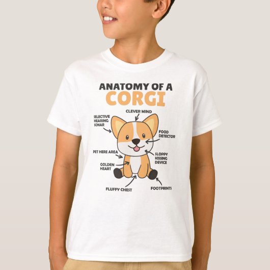 Anatomie eines korgischen Niedlichen Hundes Funny T-Shirt (Vorderseite)