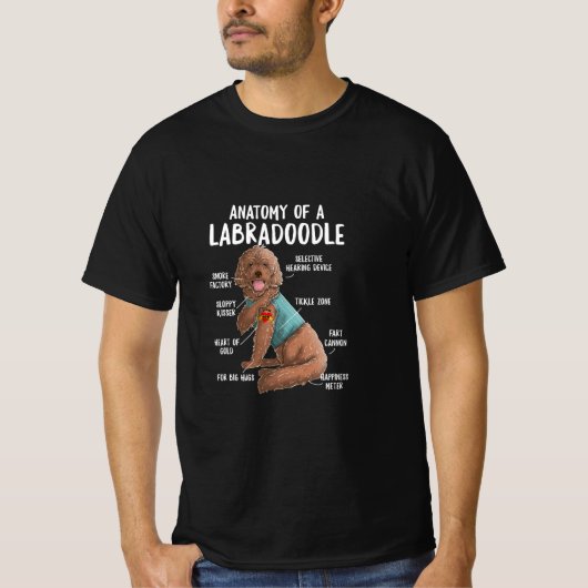 Anatomie eines Labradoodle Labrador Retriever T-Shirt (Vorderseite)
