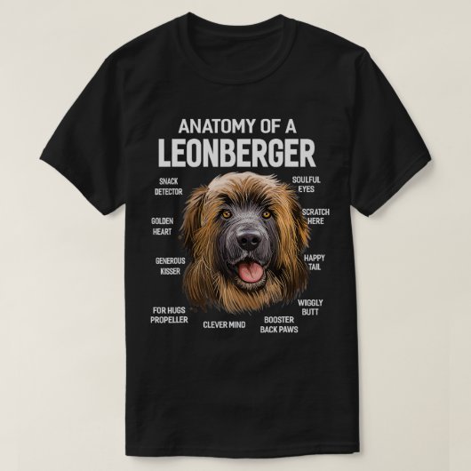 Anatomie eines Leonberger Dog Funny Gift T-Shirt (Design vorne)