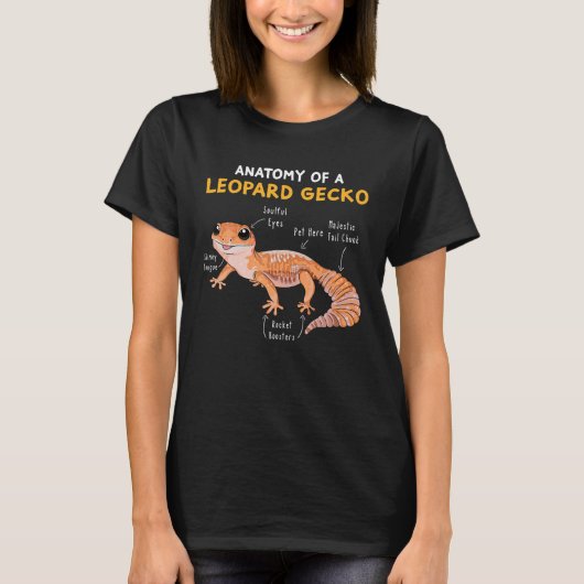 Anatomie eines Leopard Gecko Funny Gecko Mama Rept T-Shirt (Vorderseite)