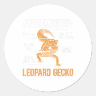 Anatomie eines Leoparden Gecko Lover Lizard Runder Aufkleber