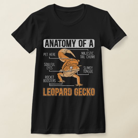 Anatomie eines Leoparden Gecko Lover Lizard T-Shirt (Ablage )