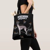 Anatomie eines lustigen Hundefels Tasche (Von Nahem)