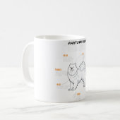Anatomie eines lustigen Hundes, der ein Lover-Gesc Kaffeetasse (Vorderseite Links)