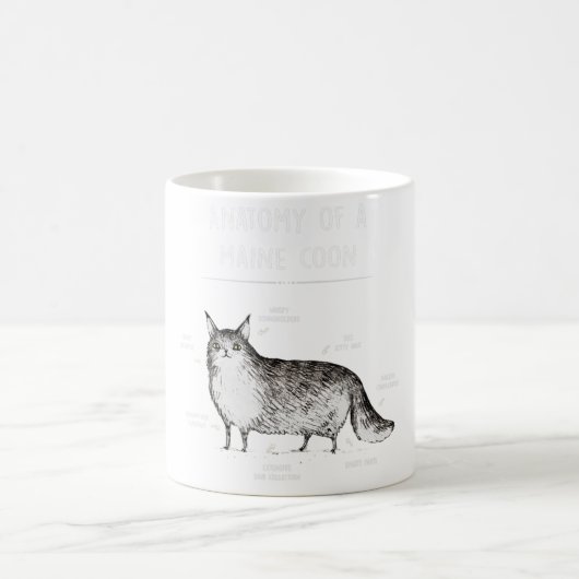 Anatomie eines Maine Coon Shirt Funny Cat Spaß Ges Kaffeetasse (Mittel)