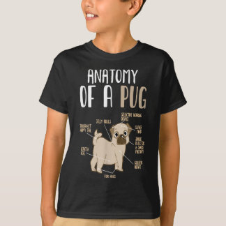 Anatomie eines Mops Rasse Hunde Hund Lover T - Shi T-Shirt