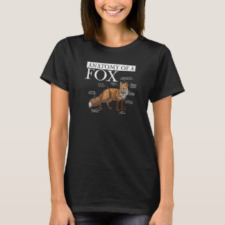 Anatomie eines niedlichen Fuchses Tier Fluffig T-Shirt