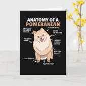 Anatomie eines Niedlichen Hundes eines Spitzes Karte (Gelbe Blume)