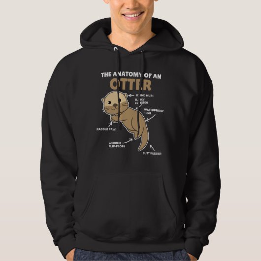 Anatomie eines Otters mit niedlicher Otter Hoodie (Vorderseite)
