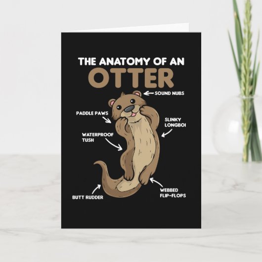 Anatomie eines Otters mit niedlicher Otter Karte (Vorderseite)