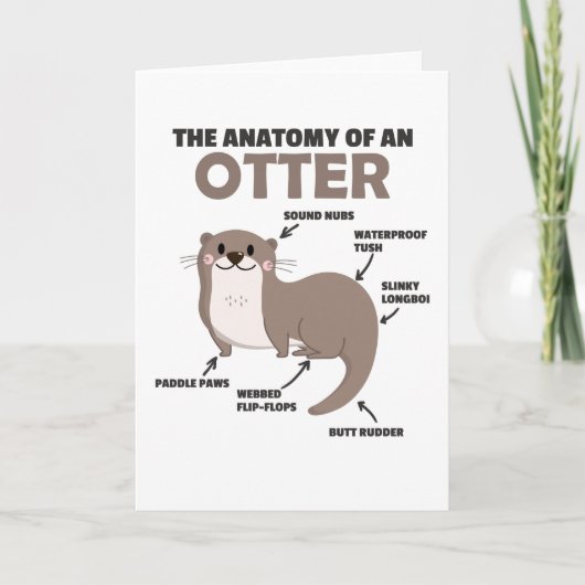 Anatomie eines Otters mit niedlicher Otter Karte (Vorderseite)