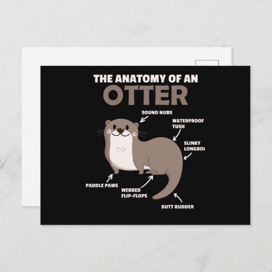 Anatomie eines Otters mit niedlicher Otter Postkarte (Vorne/Hinten)