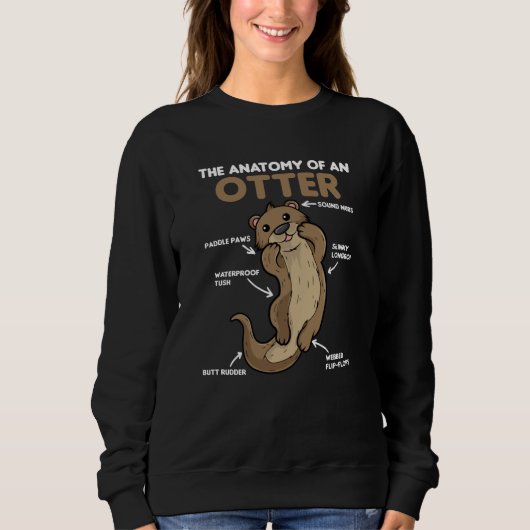 Anatomie eines Otters mit niedlicher Otter Sweatshirt (Vorderseite)