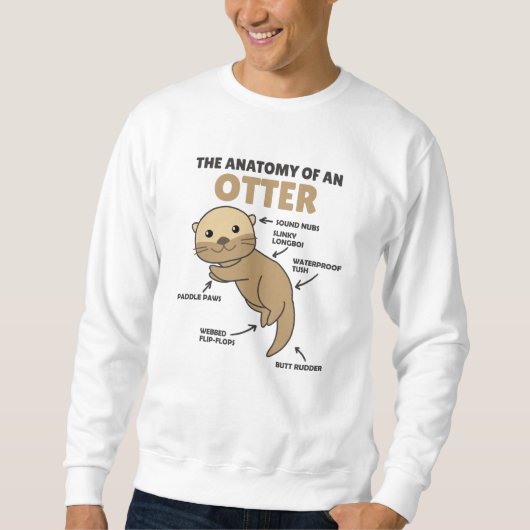 Anatomie eines Otters mit niedlicher Otter Sweatshirt (Vorderseite)