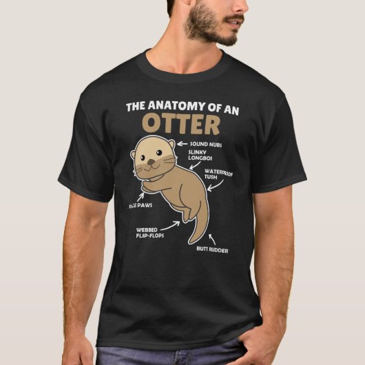 Anatomie eines Otters mit niedlicher Otter T-Shirt (Vorderseite)