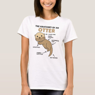 Anatomie eines Otters mit niedlicher Otter T-Shirt