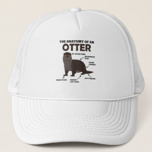 Anatomie eines Otters mit niedlicher Otter Truckerkappe