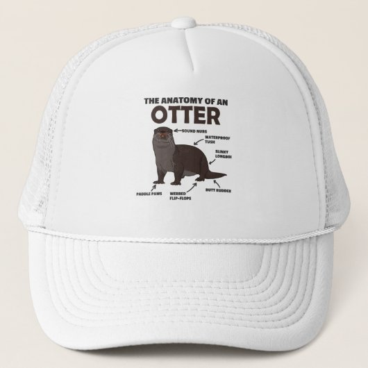 Anatomie eines Otters mit niedlicher Otter Truckerkappe (Vorderseite)